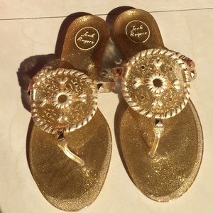Jack Rogers Gold Jelly Georgica Sandals 10